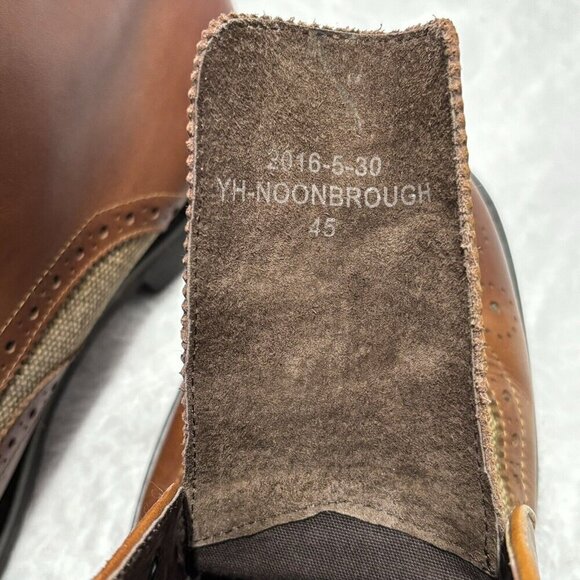 Paolo Vandini London‎ Brown Leather/Canvas Lace up Boots EU 45 US 13 UK 11 main image 4